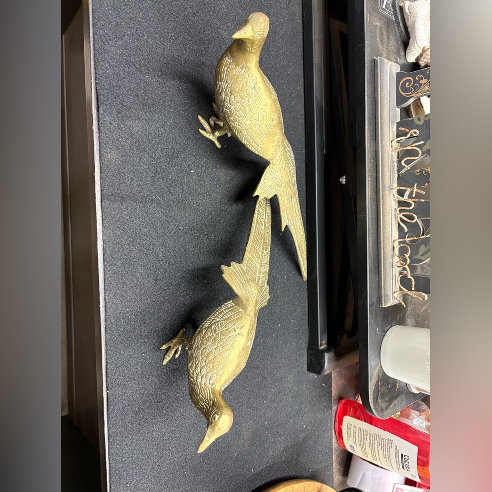 Gold Bird Reptile Decor/ brass birds